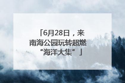 6月28日，来南海公园玩转超燃 “海洋大集”