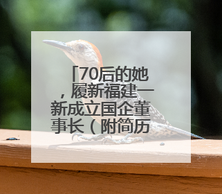 70后的她，履新福建一新成立国企董事长（附简历）